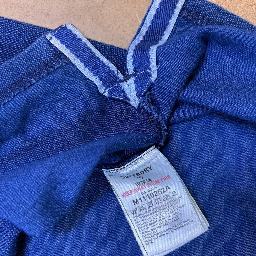 Superdry Classic Pique Polo Blue Men's Large Short Sleeve Cotton Preppy - Picture 6 of 11